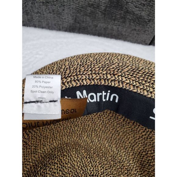 Saint Martin Straw Fedora Men's Hat OS - Picture 8 of 11